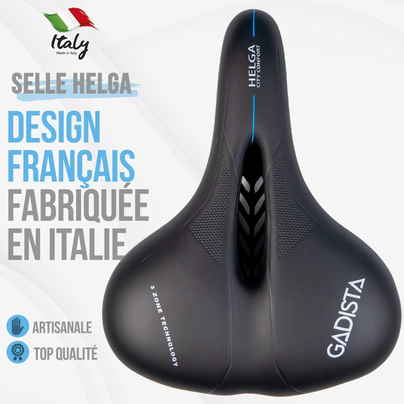 Dites adieu aux douleurs avec la selle vélo HELGA ultra confortable brevetée 270mm