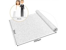 White Wedding Aisle Runner Aisle Runner for Wedding Ceremony Includes Pull...