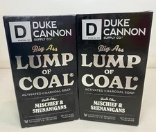 2 Duke Cannon Supply Co. Lump of Coal Big Ass Brick Bar Soap Charcoal 10 oz each