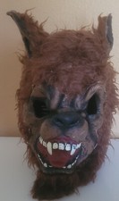 Werewolf Halloween Mask Brown Fur Full Head Vintage