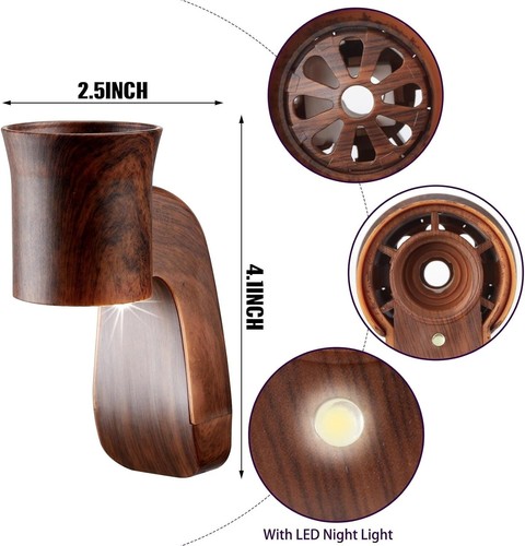 Elegant Night Light Diffuser Set - 6 Rustic Wall Fragrance Plug-ins Included - Picture 4 of 9