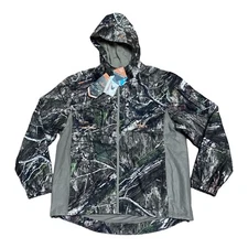 Habit Men's Buck Hollow Mossy Oak Scent Control Waterproof Hooded Wind Jacket