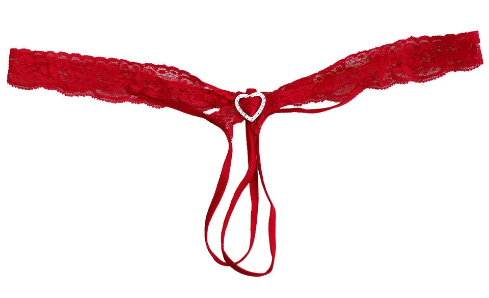 Mujeres Damas Tanga Calzoncillos Entrepierna Bragas Corazón Tanga Lencería Ropa Interior Foto 4 de 4