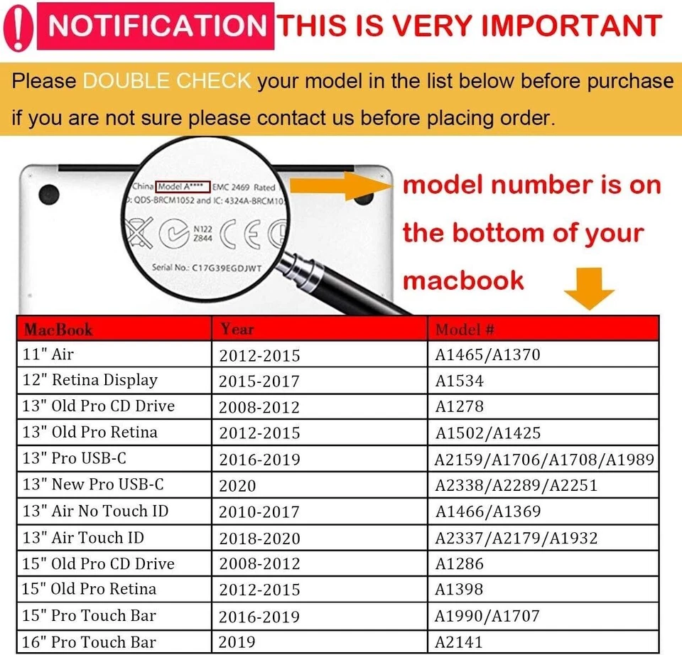 For 2010-2023 Macbook Pro 13 14 15 16"inch Laptop Hard Shell Case Cover Skin YT - Image 2 of 4