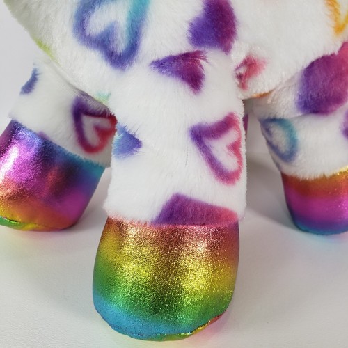 Juguete de peluche suave corazones ojos brillantes rosa de felpa unicornio blanco MTY International - Imagen 5 de 17