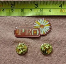 PEO Sisterhood Membership jacket lapel pin Est. 1869 flower