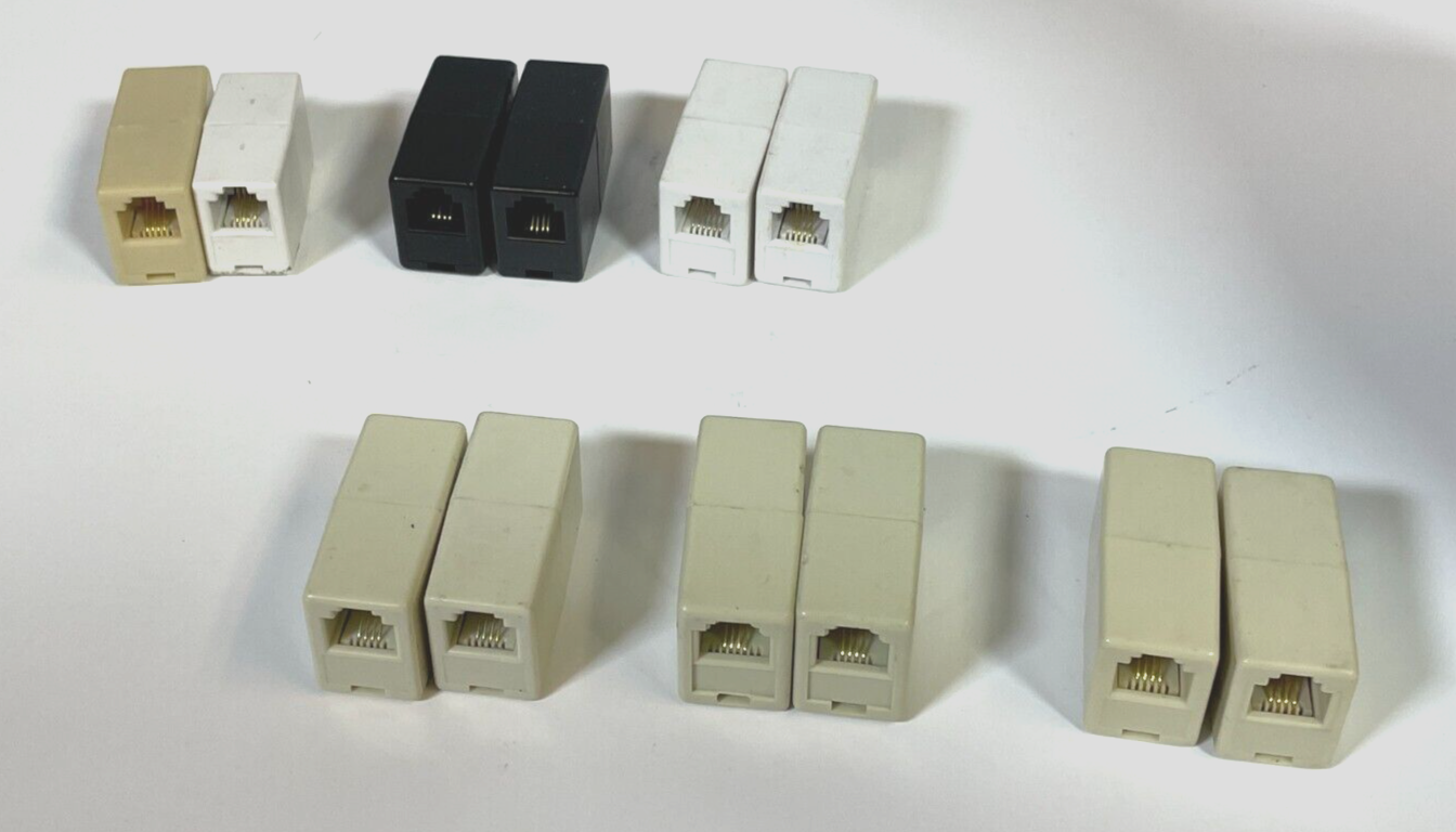 12X Modular TELEPHONE Line Wire Cord Cable COUPLERS Splice Jack