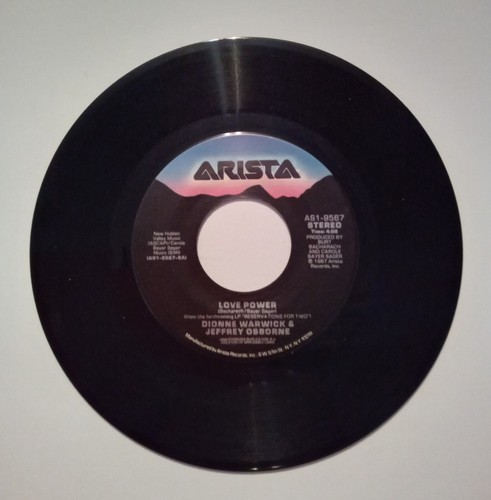 Dionne Warwick - Love Power / In A World Such As This 1987 45 rpm Single Vinyl - Picture 4 of 4
