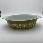 Vintage Pyrex 045 2-1/2 QT Spring Blossom Crazy Daisy Oval Casserole 12.5X8.5"
