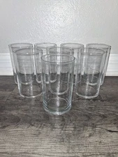 Set of 8 Clear 16 oz Drinking Glasses – Tall Tumbler Cups No Markings
