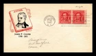 Dr Jim Stamps James Fenimore Cooper Pair First Day Cover Cachet Craft