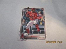 JO ADELL ANGELS 2021 BOWMAN ROOKIE CARD #10. rookie card picture
