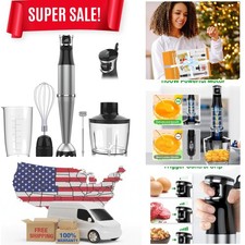 1100W Immersion Blender Set: Versatile Handheld Emulsifier with Whisk & Frother