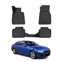 Omac Gummimatten FußMatten FüR BMW 3Er E46 E90 E91 E92 TPE Matten Schwarz 4X