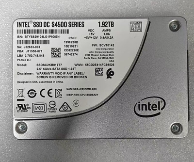 Intel S4500 1.92TB 2.5'' SATA III Enterprise SSD Internal SSD