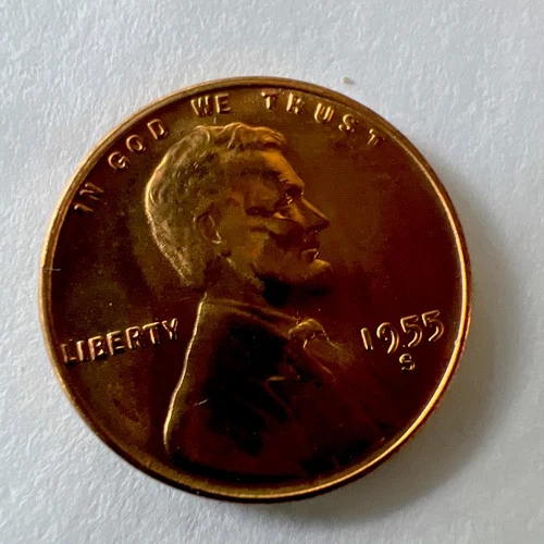 1955-S Lincoln Wheat Cent - Red  Choice Gem Brilliant Unc