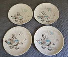 Set of 4 Red Wing Pottery Bob White Quail Dinner Plates 11” Mid Century