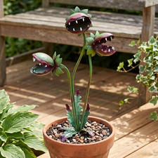 Metal Outdoor Plants - Venus Flytrap Garden Stakes Decorative, 25 Inch Carnivoro