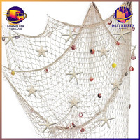 Wanddekoration Fischernetz Mit Muscheln Und Seesternen 150Cm × 200Cm