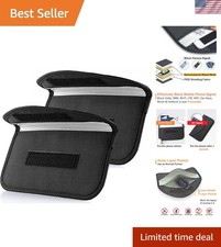 2 Pack Faraday Bags for Car Keys and Cell Phone, Signal Blocking Key Pouch Wa...