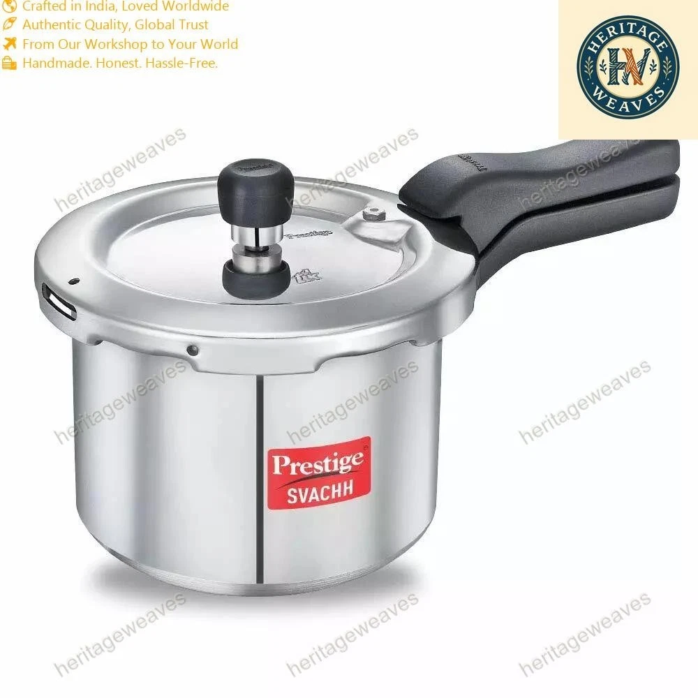 Indian Best Prestige Svachh Pressure Cooker 101.4oz Silver Colour For Diwali
