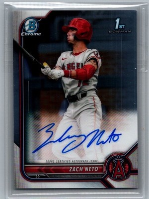 2022 Bowman Draft #CDA-ZN Zach Neto Chrome Draft Pick Autographs