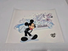 Mickey Minnie Mouse Goofy Dog Donald Duck Pluto Animated Adventure Cel Rare Auto