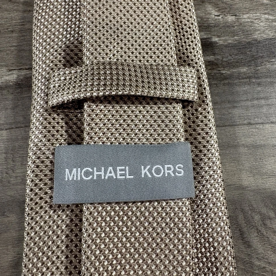 Corbata de cuello geométrica 100 % seda Michael Kors diseñador de lujo Foto 4 de 4