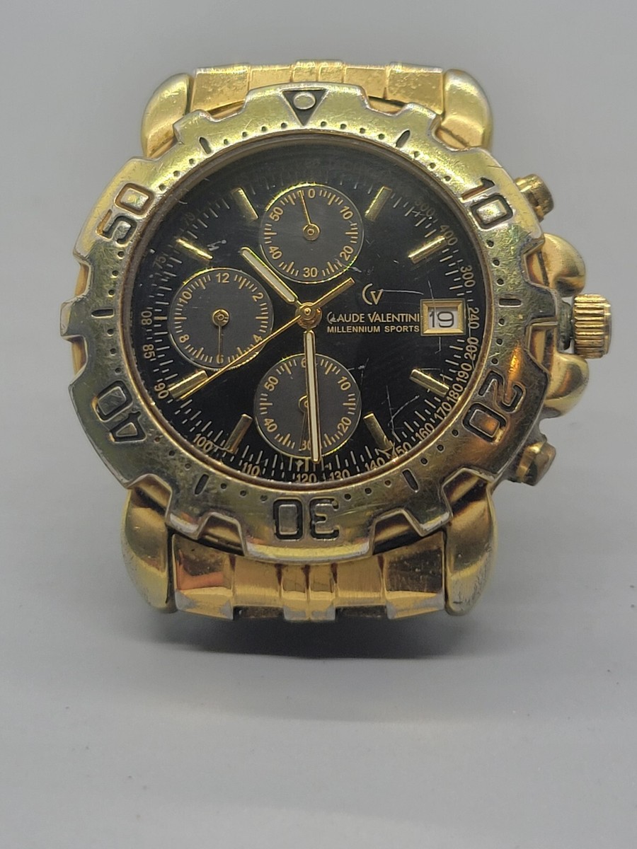Claude Valentini Millennium Sports Watch Gold Plated Claude Valentini Millennium Sports Watch Gold Plated
