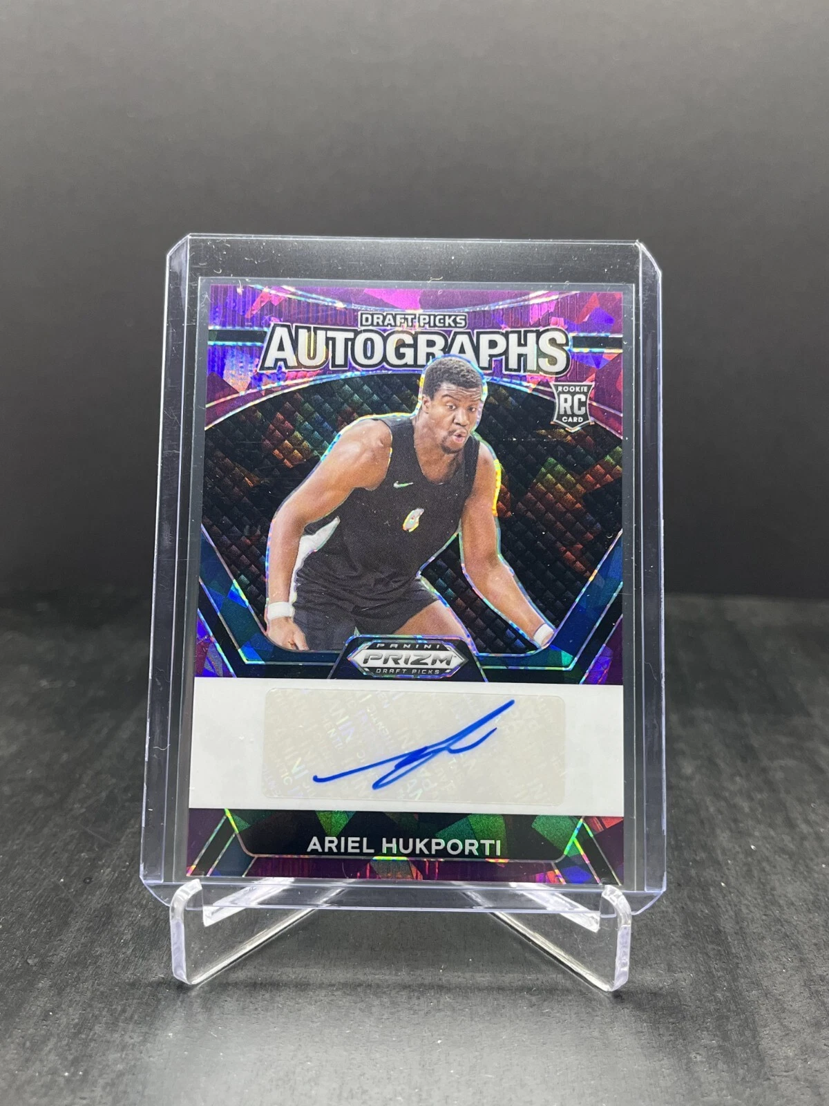 2024 Prizm Draft Picks Ariel Hukporti RC Auto Purple Ice 36/99 #DPA-HUK