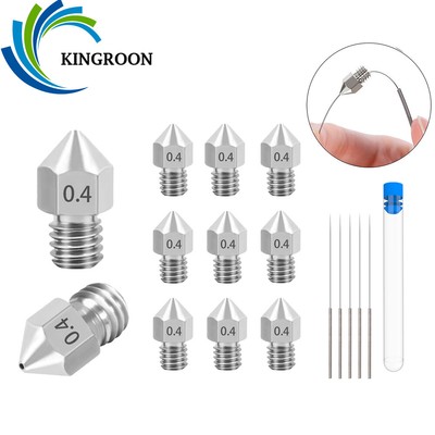 10pcs For Ender 3 PRO CR10 3D Printer 0.4mm MK8 Extruder Nozzles Stainless Steel