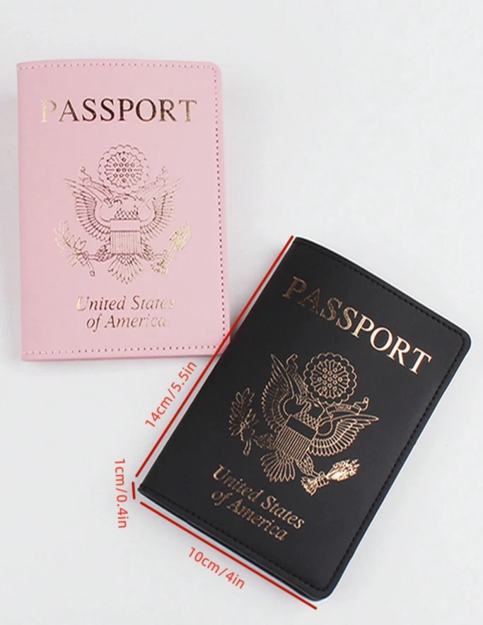 2 PIEZAS = 1 NEGRO Y 1 ROSA = Juego de soportes para pasaporte multicolor ~ Estados Unidos Foto 4 de 4