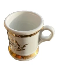 White Mug - Gold Name - Shaving Mug - Amos Ocoboe