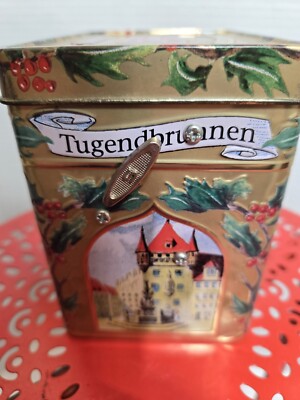 Vintage Lambertz Aachen Metal German Cookie Christmas Music Box ''Jingle Bells ''