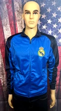 Real Madrid C.F Windbreaker Jacket Soccer Football Club La Liga Medium Blue New