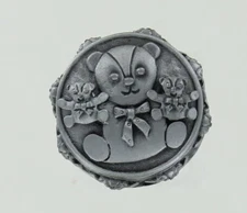 Torino Pewter Trinket Box Set - Teddy Bear - Pin & Earrings 