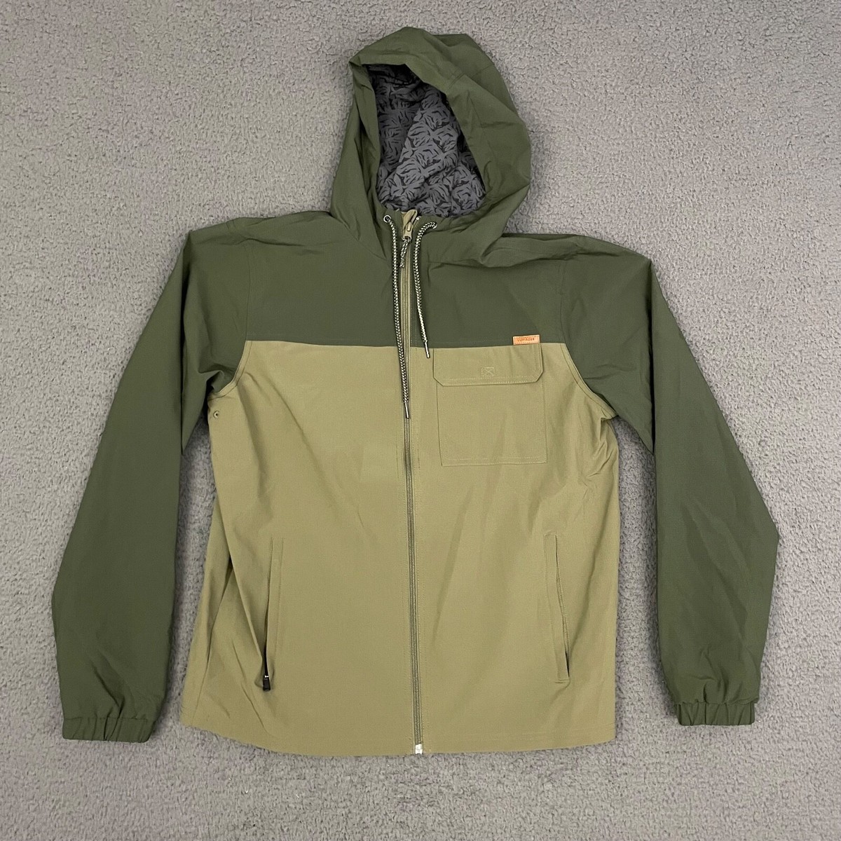 Voyager Jacket Mens Medium Green Colorblock Full Zip Hooded