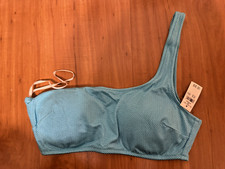 NWT Aerie One Shoulder Bikini Top Sz M 37 in Blue