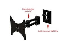 TV Wall Mount Up to 42" Removable-Disconnect Arm Scissor, Pan, Lock RV, Home -3