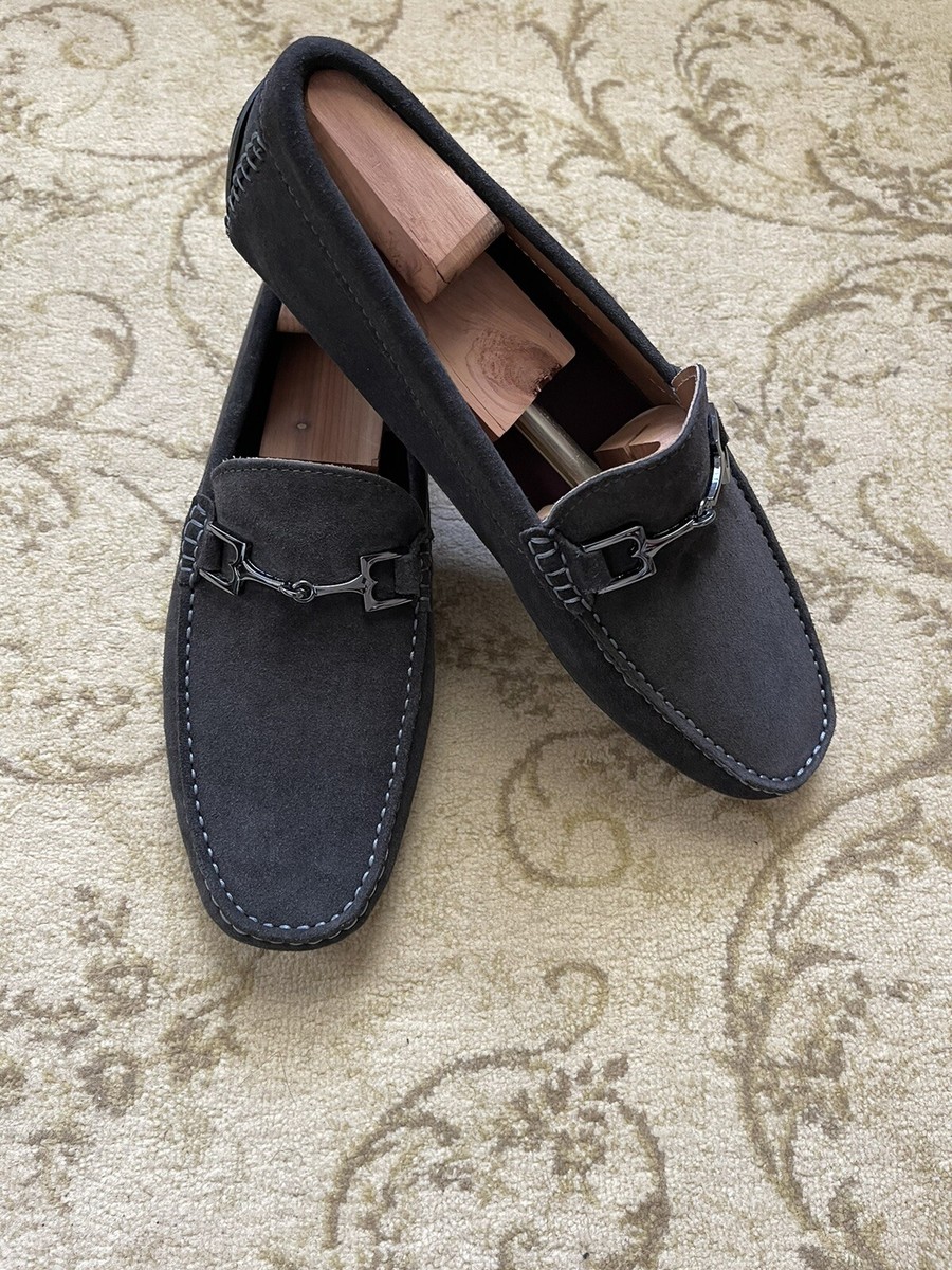BRUNO MAGLI “XANDER” Gray Luxury Suede Bit Loafers Size 11.5  display picture 1