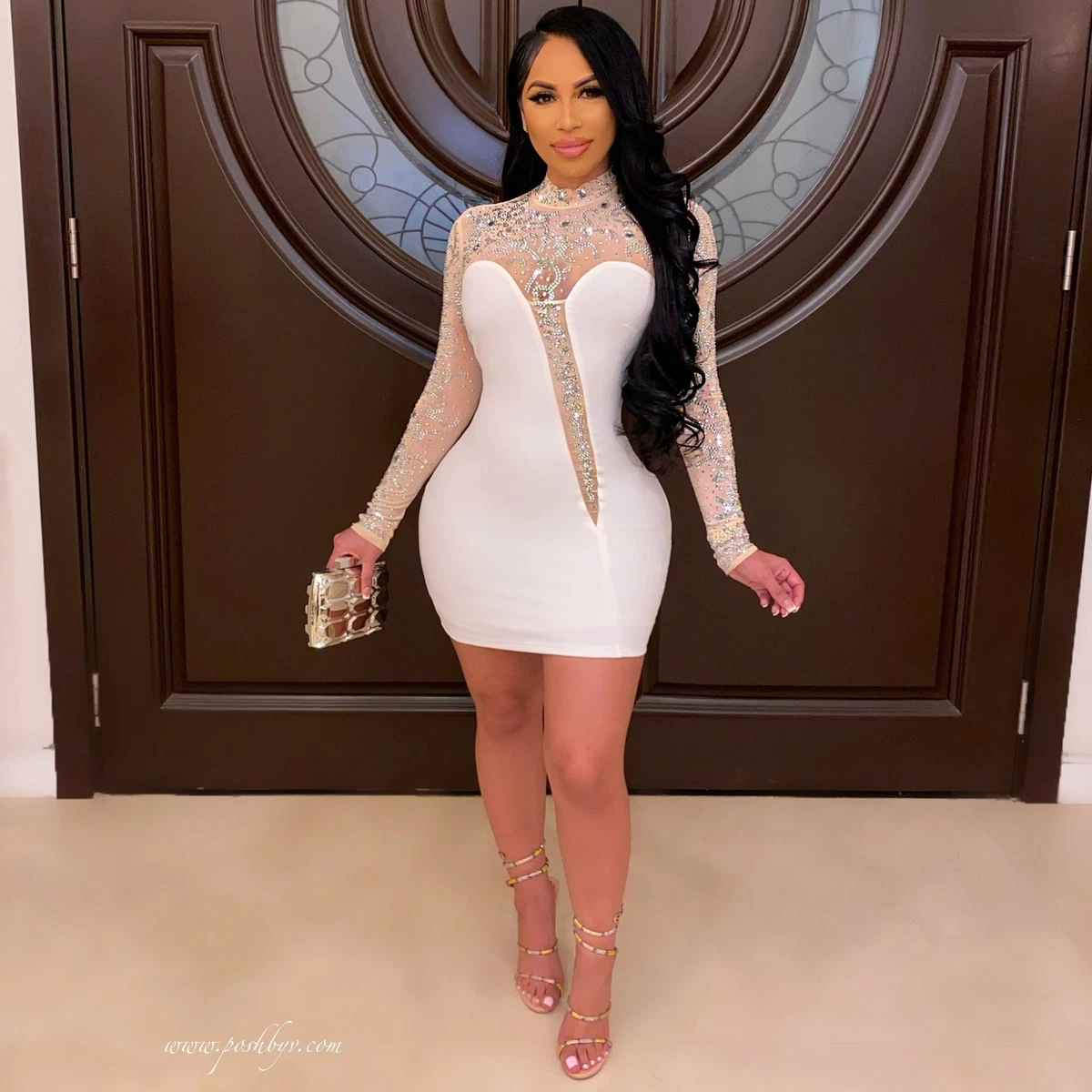 Sexy white club dress sale