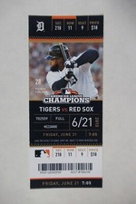 TIGERS VS RED SOX 6/21/2013 FULL TICKET ~ MIGUEL CABRERA (HR-4 HITS-3 RBI)
