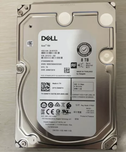 DELL 0M40TH M40TH ST8000NM0185 8TB 512e SAS 7200RPM 256MB 12Gb/s 3.5 Hard Drive - Picture 4 of 5