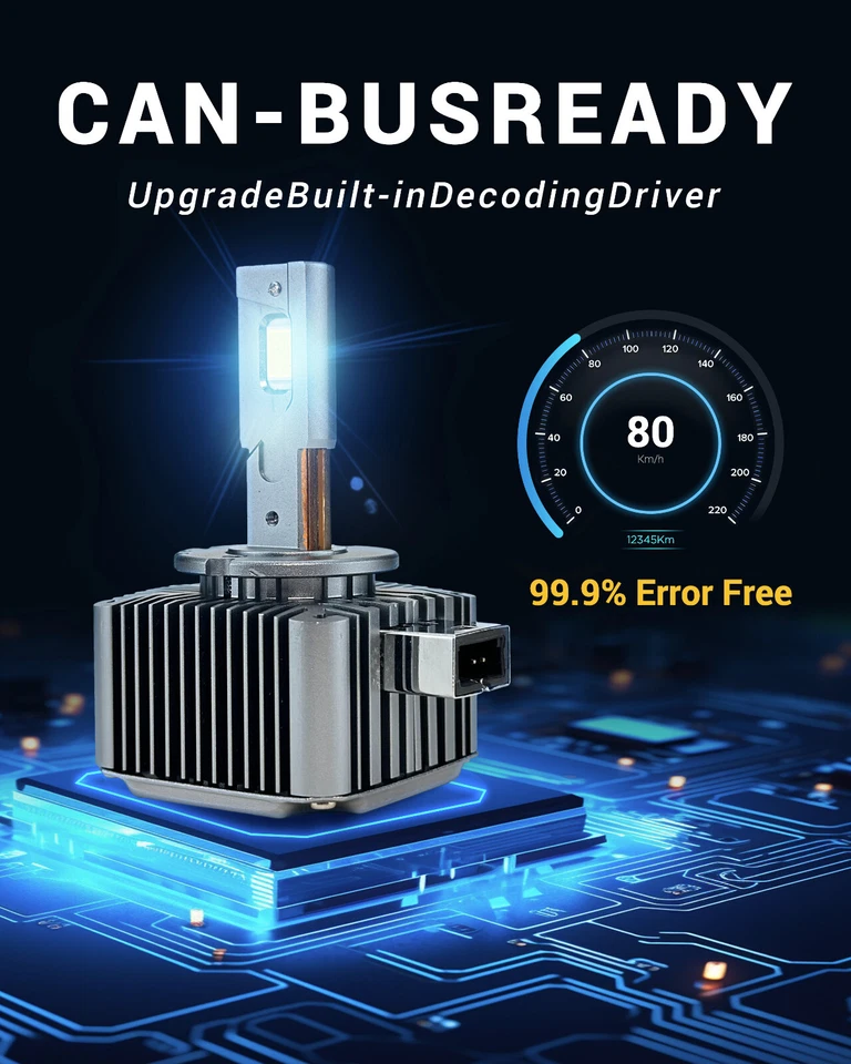 Kit de faros LED D1S D1R bombillas 180W 20000LM 6000K blanco reemplazar lámpara de conversión Foto 2 de 4