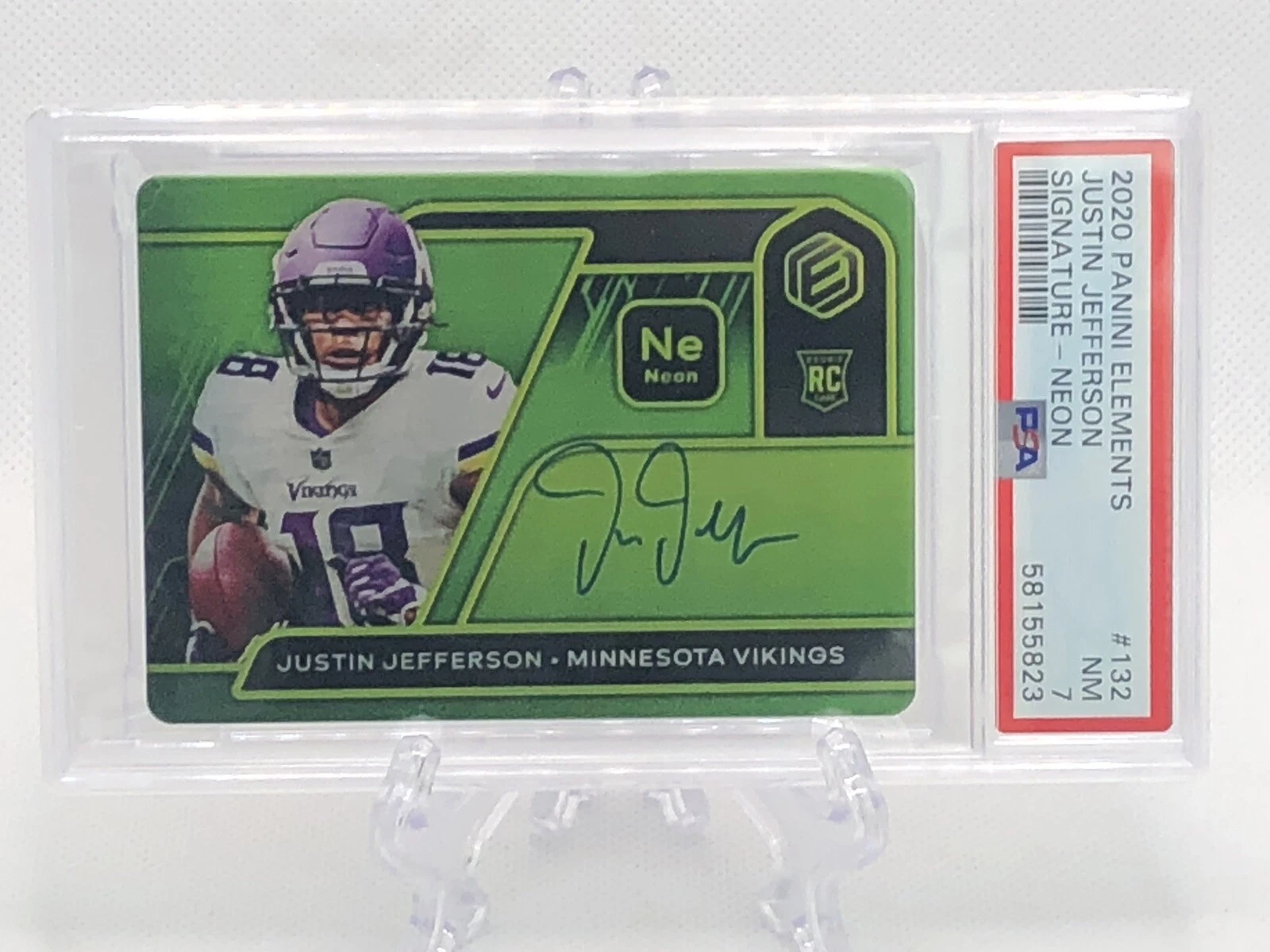 Justin Jefferson Panini Elements #132 Signature-Neon