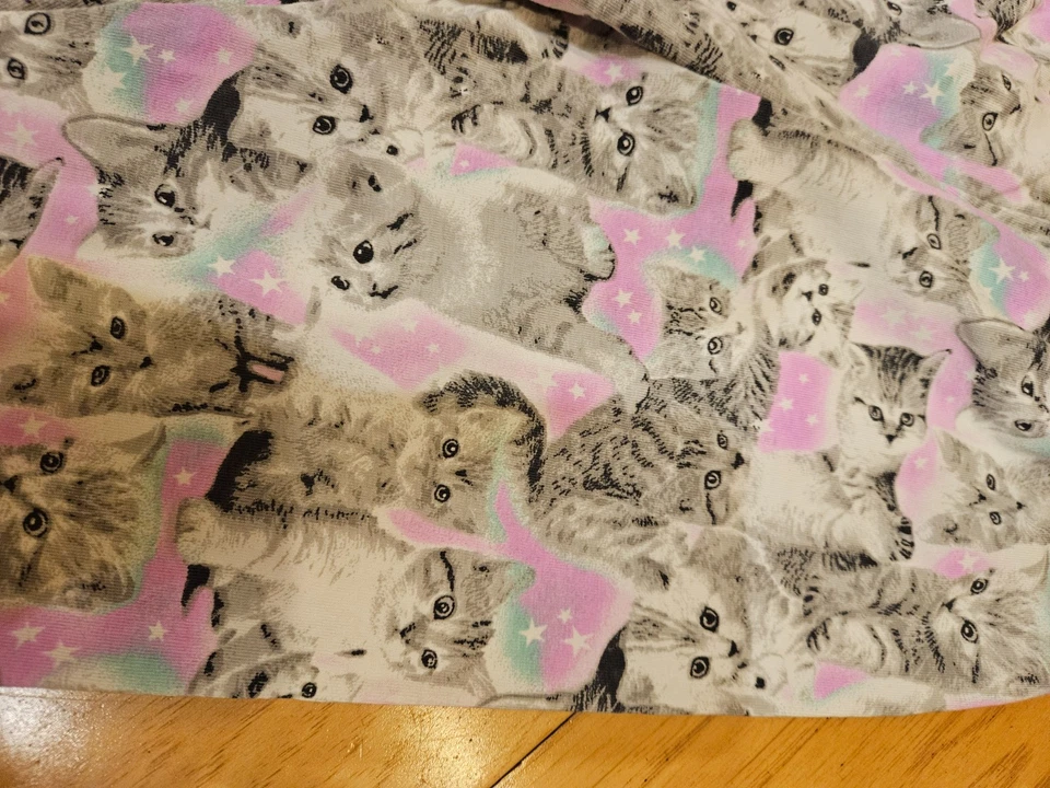 Circo Niñas Largo Completo L (10/12) Leggings Rosa y Blanco con Gris Gatitos, Gatos Foto 2 de 4