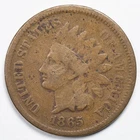 1865 Indian Head Penny Cent Very Good (VG) Details