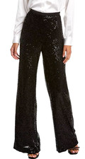 Ramy Brook Allover Sequin Black Cocktail Pants Christine High Rise Wide Leg NWT