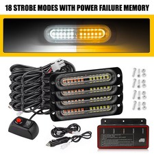 Waterproof Led Emergency Lights Warning Strobe Light 4pcs 12v Front Grill Lights Waterproof Led Emergency Lights Warning Strobe Light 4pcs 12v Front Grill Lights