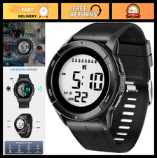 Unisex 8 Vibrating Alarm Watch for Seniors - Waterproof Pill Reminder, Big Digit